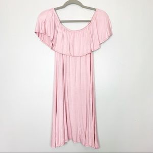 New Off the Shoulder Boutique Dress Soft Pink